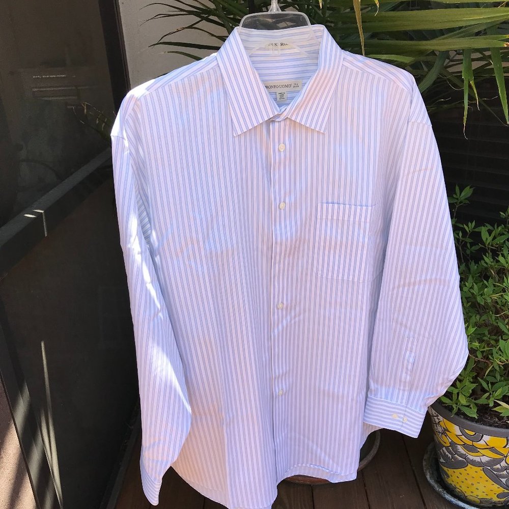 PRONTO UOMO No Iron Stripe Cotton Shirt